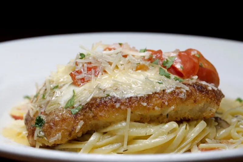 Panko chicken pasta