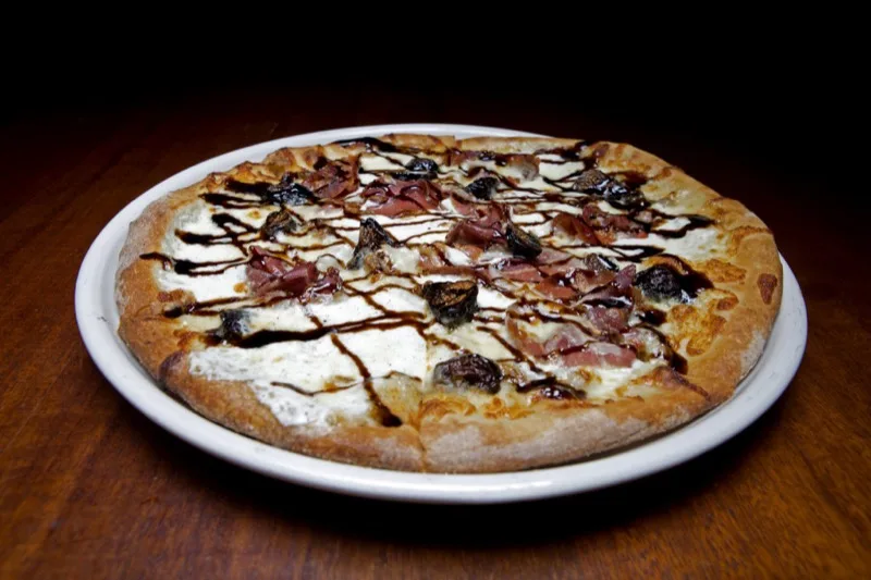 Fig and prosciutto wood-fired pizza